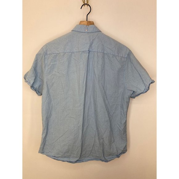 Denim & Flower Short Sleeve Button-Down Shirt Sz L - Picture 3 of 6